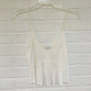 Club Monaco White Strappy Tank Top Flowing Crop Top - Org. $98 - Size XS